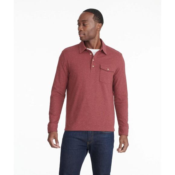 UNTUCKit Other - UNTUCKit Men's Matthieu Heavyweight Long Sleeve Polo Shirt Berry - Size Large